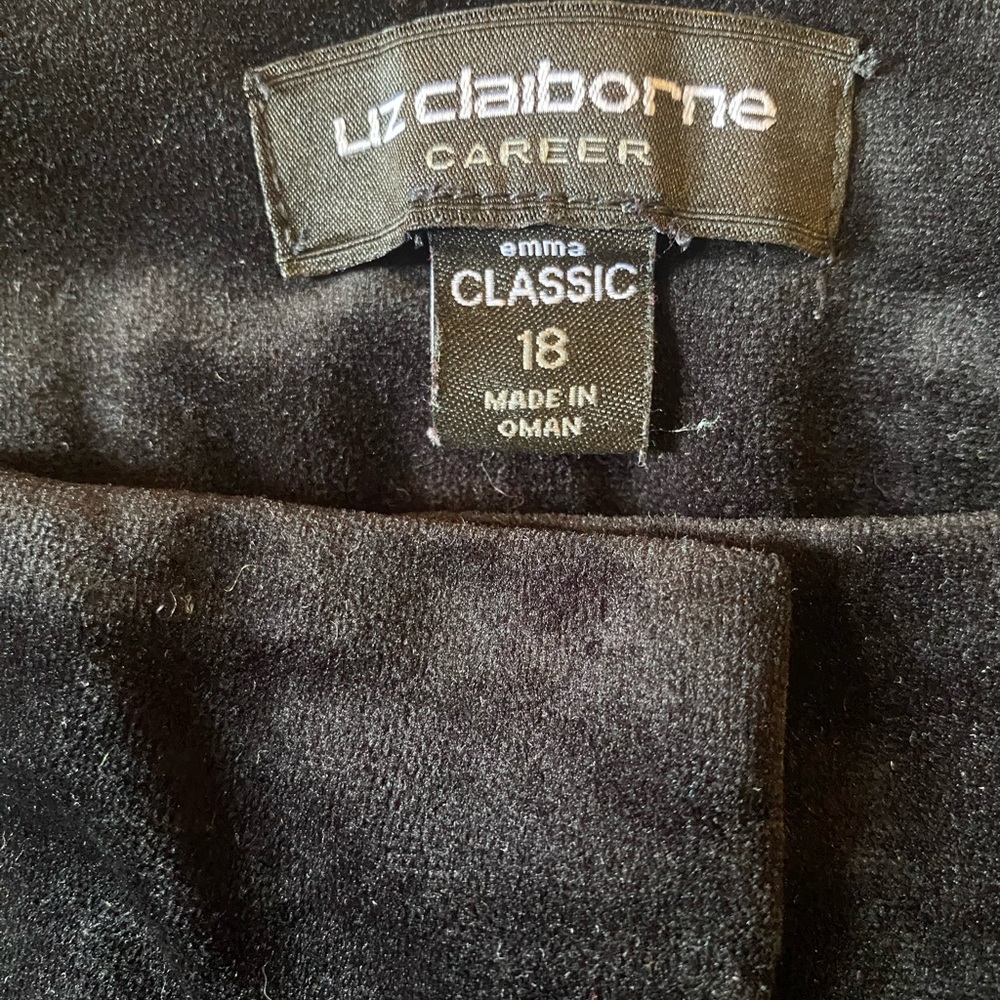 Classic Liz Claiborne Black Velvet Woman’s pants/slacks- size 14